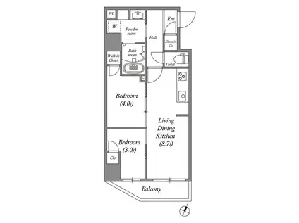 GRAN PASEO浅草II(2LDK/4階)の間取り写真