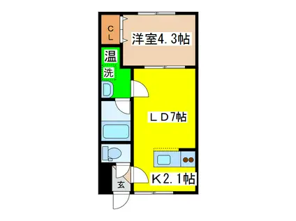 トラストドリームII(1LDK/2階)の間取り写真