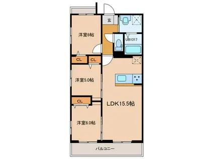 ステラII(3LDK/2階)の間取り写真