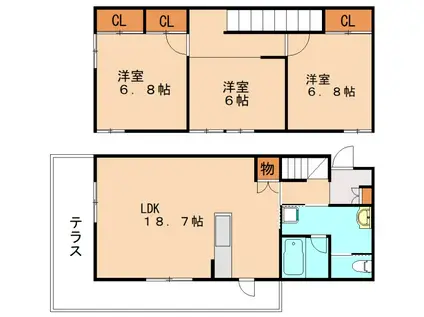 リリンクス(3LDK/1階)の間取り写真