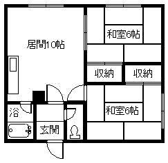 岩崎MS(2LDK/2階)の間取り写真