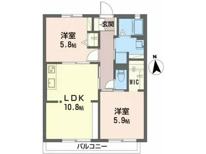 メゾン福田(2LDK/2階)の間取り写真