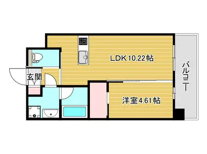 プレジオ阿波座(1LDK/6階)の間取り写真