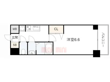 プレサンス ハーバーランド アンド・シー(1K/14階)の間取り写真