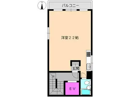 MKビル(ワンルーム/2階)の間取り写真