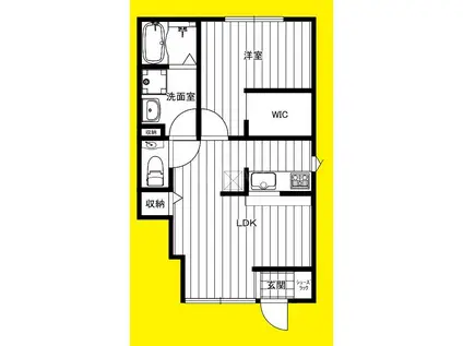 バレミックス辻堂(1LDK/1階)の間取り写真