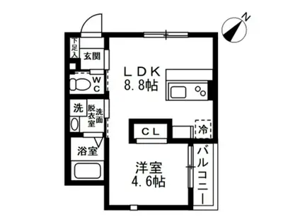 LATIMCOURT(1LDK/1階)の間取り写真