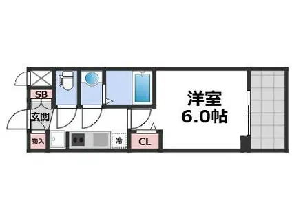 プレサンス大正エミナンス(1K/2階)の間取り写真