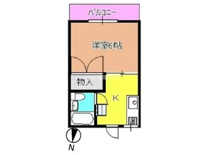 COCORU GARDEN B(1K/1階)の間取り写真