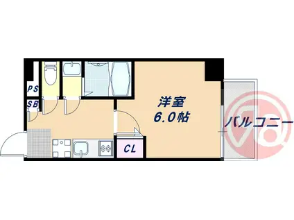 LE-BEAR天王寺東(1K/3階)の間取り写真