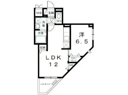 ひかりヒルズ(1LDK/2階)の間取り写真