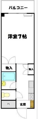 ラ・ポール(ワンルーム/2階)の間取り写真