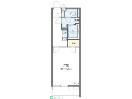 ヴィアロ谷原レジデンス(1K/2階)の間取り写真