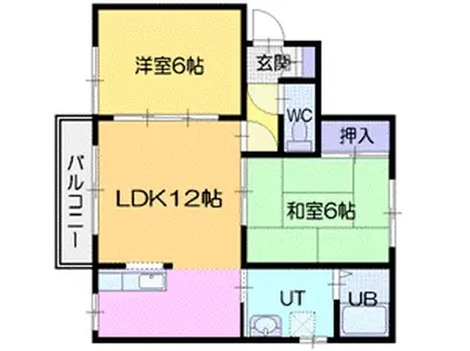 ル・パルクめぐみII(2LDK/3階)の間取り写真