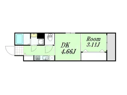 GRAND STEADY 西中島(1DK/3階)の間取り写真