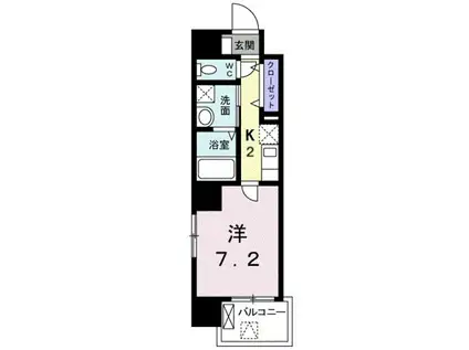 広島電鉄本線 天満町駅 徒歩4分 10階建 築7年(1K/7階)の間取り写真
