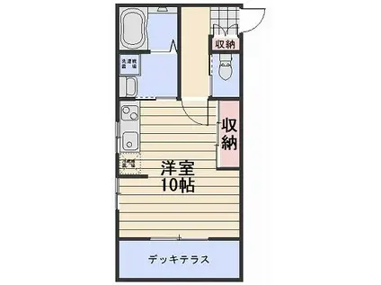 スカイガーデン奥田南(ワンルーム/1階)の間取り写真