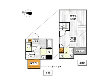 ADC本荘ハレイワ(1K/2階)の間取り写真