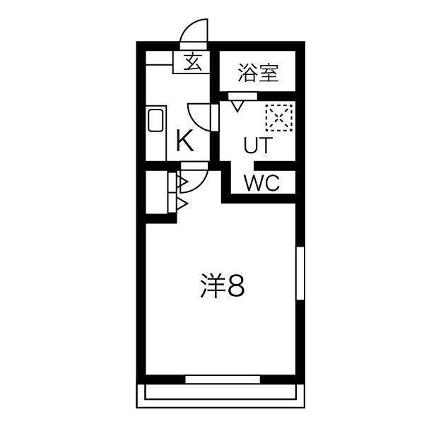 クレフラスト守山西(1K/1階)の間取り写真