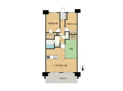 アイディーコート沼津(3LDK/4階)の間取り写真