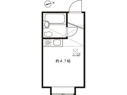 パンシオン豊島園A(ワンルーム/1階)の間取り写真