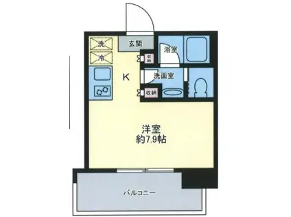 BRILLIA TOWER 浜離宮(1K/14階)の間取り写真