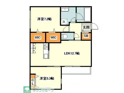 リカ・アイナ(2LDK/3階)の間取り写真