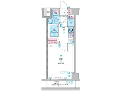 GENOVIA青砥II(1K/1階)の間取り写真