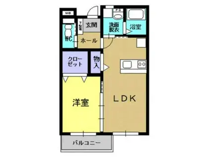 リヴェール(1LDK/3階)の間取り写真
