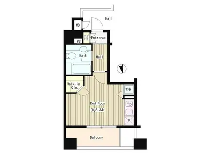 CITY CURRENT大手町(ワンルーム/9階)の間取り写真