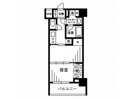 レジディア池尻大橋(2K/6階)の間取り写真