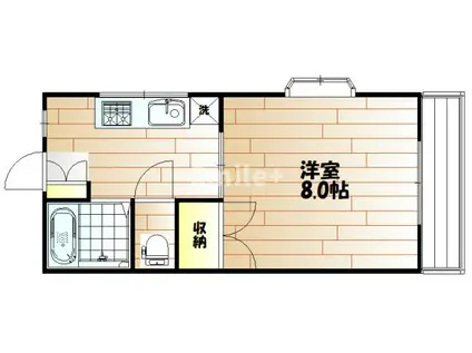 パルミラ平田(1K/3階)の間取り写真