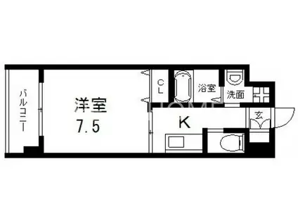 グランドゥーエ永和駅前(1K/7階)の間取り写真