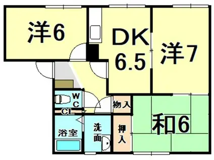 ロジュマン緑ヶ丘(3DK/1階)の間取り写真