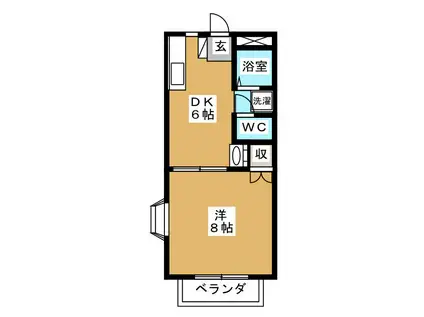 第2ビヤンカ(1DK/1階)の間取り写真