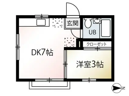 マサハウス(1DK/2階)の間取り写真
