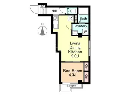 CARNOUSTIE(1LDK/3階)の間取り写真