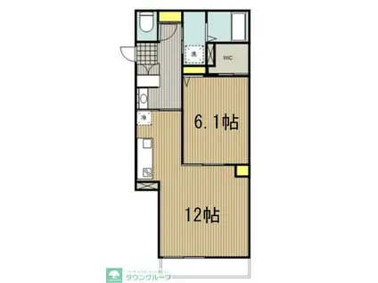 パティオ北浦和(1LDK/1階)の間取り写真