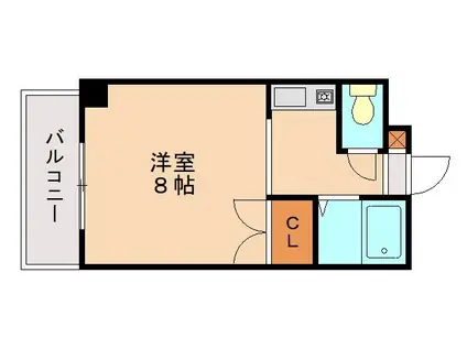 HBハウス(1K/2階)の間取り写真