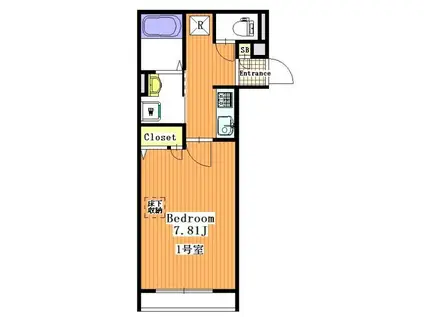 ファイネス梅田 A棟(1K/1階)の間取り写真