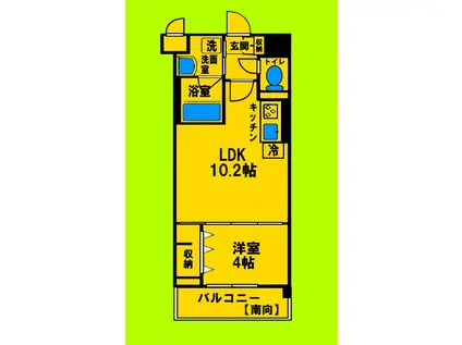 ラカーサ江坂(1LDK/2階)の間取り写真