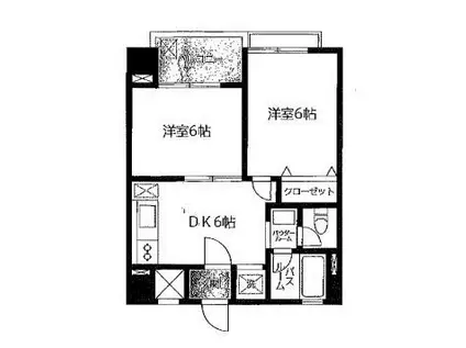 プレジデンス細川(2DK/3階)の間取り写真