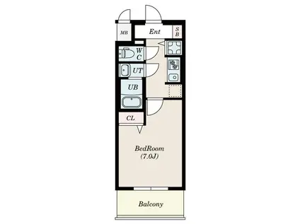 S-RESIDENCE上飯田駅前(1K/2階)の間取り写真