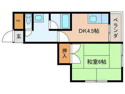サンシエールアベノ(1DK/3階)の間取り写真