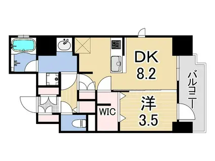 エステムコート神戸元町通2THE SALON(1DK/6階)の間取り写真