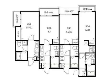 レーベンハイム小台(1K/3階)の間取り写真