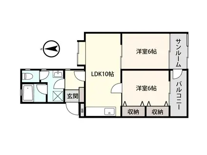 アシスト金沢マンション(2LDK/2階)の間取り写真