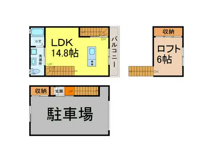 マルチスペース(1LDK/2階)の間取り写真