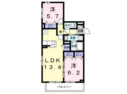 メゾン アイティー ジャック(2LDK/2階)の間取り写真