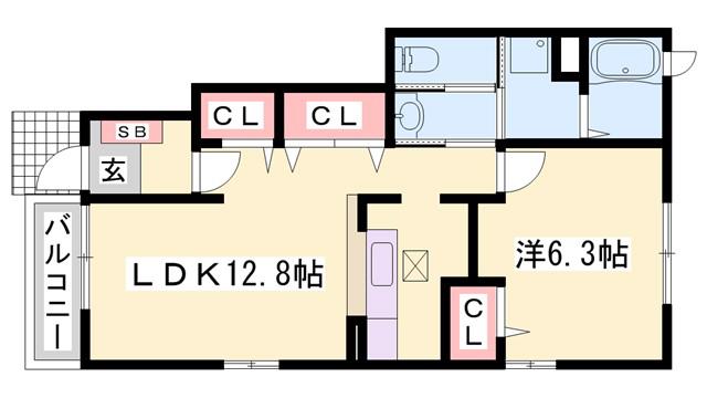 サンセールIV(1LDK/1階)の間取り写真